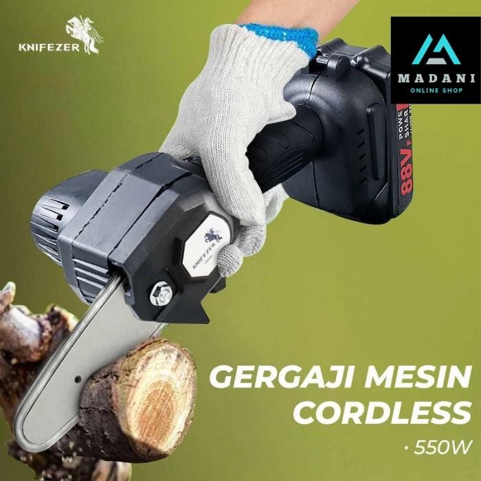 Gergaji Mesin Kayu Portable Mini Cordless Chainsaw