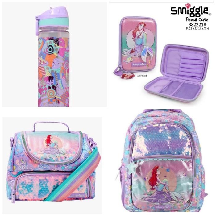 Smiggle Ariel Backpack, Lunch Bag, Botol Minum, Pencil Case/Kado