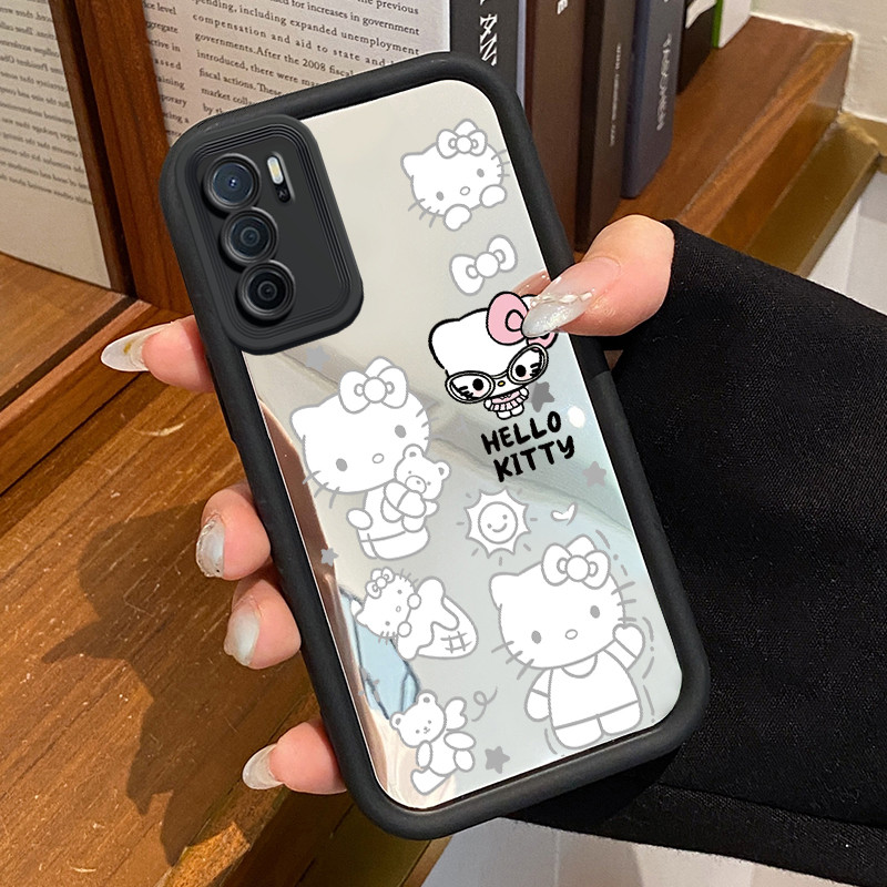 Casing Hp OPPO A16 OPPO A16s OPPO A54s Case Softcase Kesing Kucing Merah Muda Cermin Cesing Cantik s