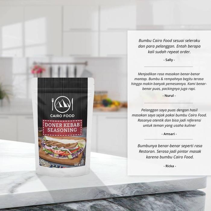 

Bumbu Doner Kebab Sehat Tanpa MSG, 100% Rempah MurniCairoFood - 100 gram