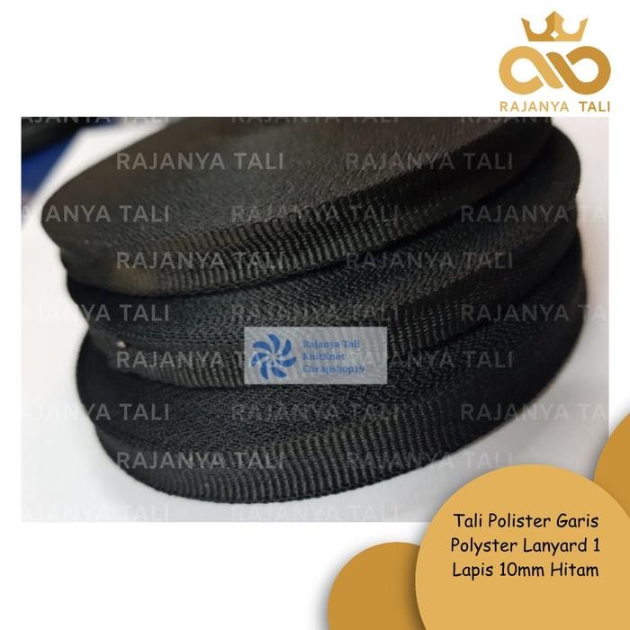 

New Tali Polister Garis Polyster Lanyard 1 Lapis 10mm Hitam