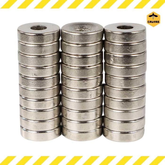 

New Magnet Bulat Strong Neodymium Countersink Ring Hole NdFeB N35