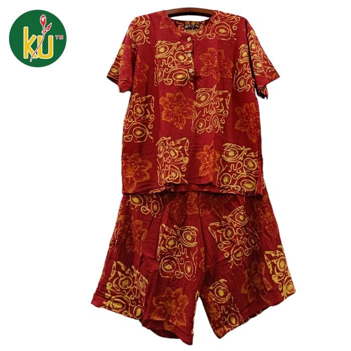 Kencana Ungu Setelan Celana Kulot Jumbo Label Cokelat Setelan Celana Kulot Jumbo Kekinian Batik