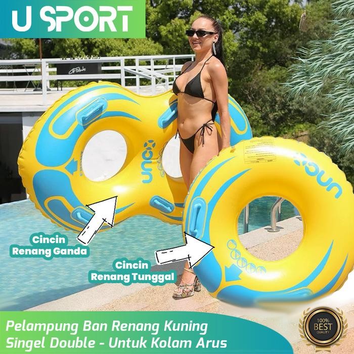 Pelampung Ban Renang Kuning Single/ Double Untuk Kolam Arus