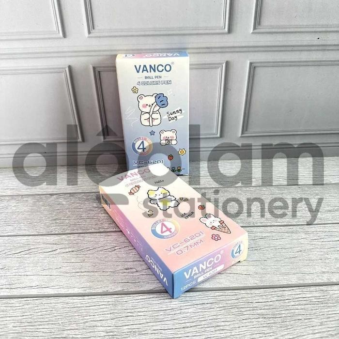 

OJ Azka SELUSIN ( 12 PCS ) Pulpen Cetek 4 Empat Warna Vanco 0.7Mm