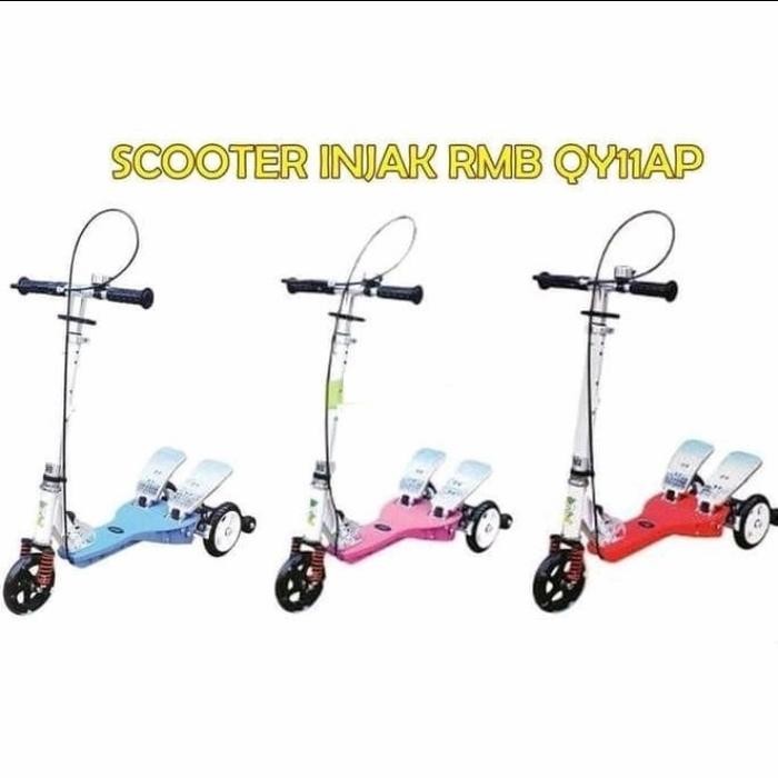 New Scooter Skuter Otopet Rmb Qy11Ap Dual Pedal Sekuter Injak Roda 3 Sni Terlariss 