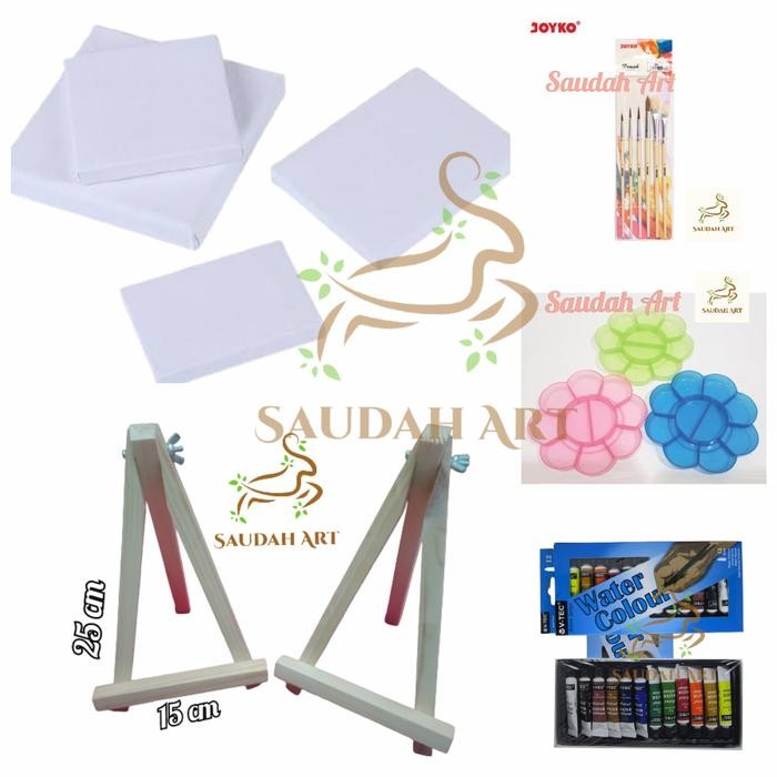 

Paket Lukis Lengkap (Kanvas,Kuas,Palet,Cat Air 6Ml,Easel)