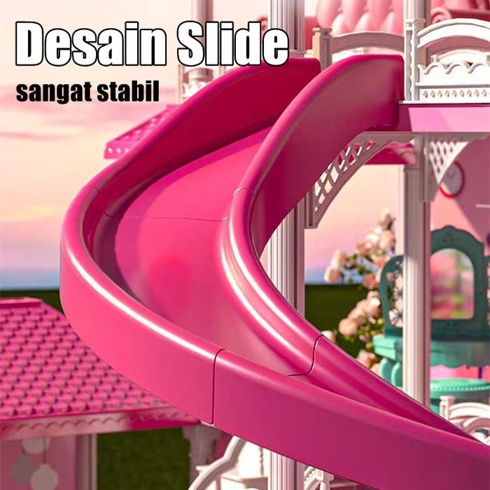 Ruilin Mainan Rumah Boneka Jumbo Bahan Plastik Rumah Rumahan Anak Perempuan Diy Princess Castle