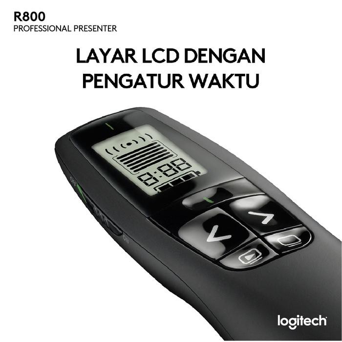 Logitech R800 Remote Pointer Presentasi Wireless Laser Hijau
