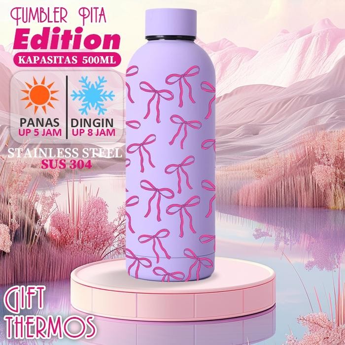 CUSTOM TUMBLER Coquette Tumbler Korea - KAPASITAS 500 ML TUMBLER PITA VIRAL TUMBLER LUCU PITA copy