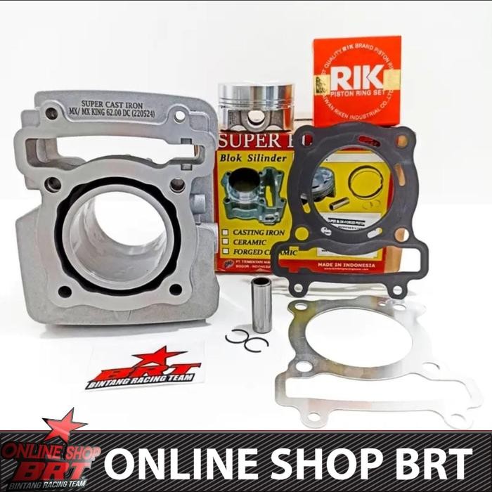 BLOK SET PISTON CAST IRON DOUBLE COOLER 57 62 BRT JUPITER MX MX KING VIXION OLD NVL NVA R15 V1 V2