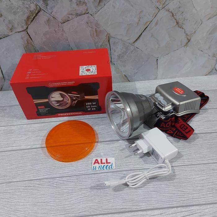 Ready Senter Kepala Led Cree Cahaya Putih Kuning 250W Aoki AK H250 ORIGINAL