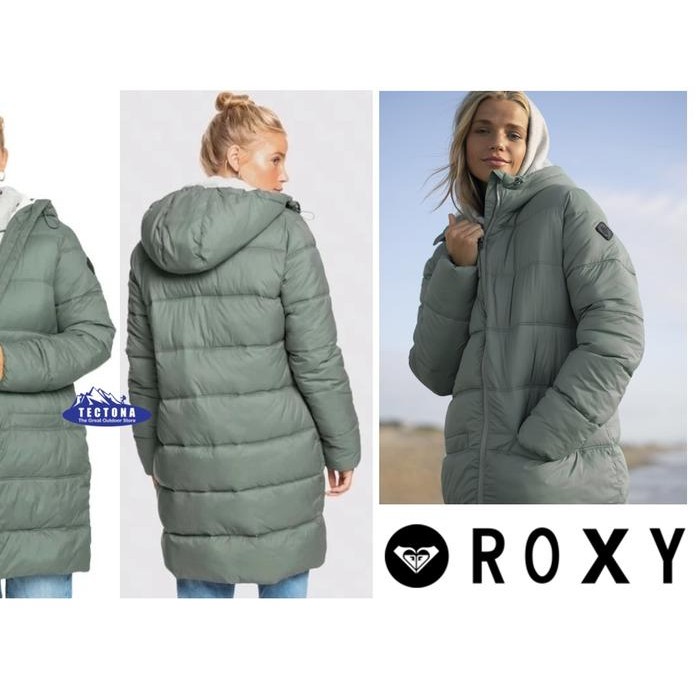 ASLI JAKET GUNUNG WINTER ROXY Ocean s Long Puffer - Water Repnt Coat READY STOCK