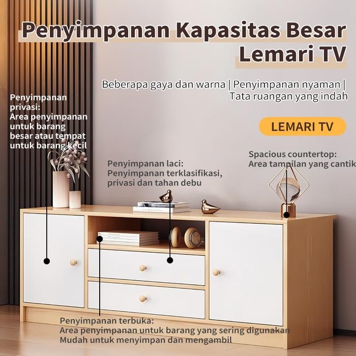COD Meja TV /Rak TV/Kayu TV /Lemari TV kayu Rak Minimalis Rak TV Multifungsi Rak TV Lemari