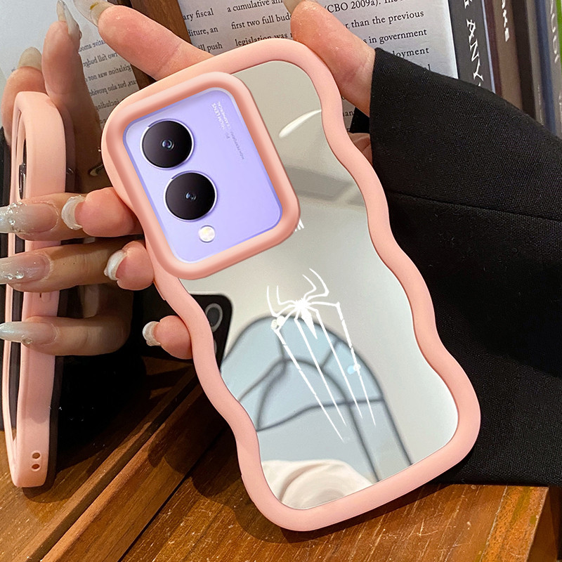 Casing Untuk VIVO Y17s Y36i 5G G2 5G Y28 5G Case Casing HP Pola bekas kaki dan laba-laba Kesing Kasi