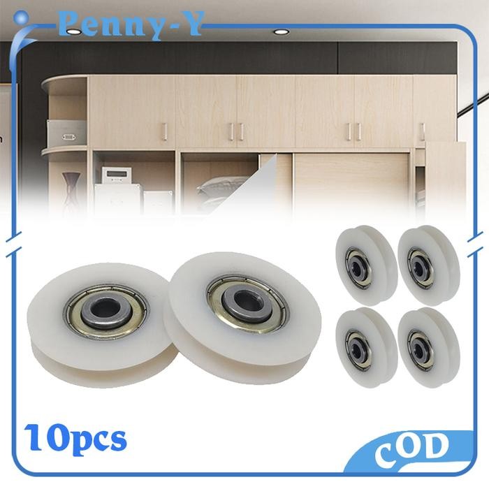 10PCS RODA PAGAR NILON RODA GERBANG RODA KATROL BENTUK U