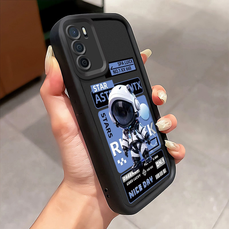Casing Hp OPPO A16 OPPO A16s OPPO A54s Case Casing pola Robot Luar Angkasa Kesing HP Kasing mata lan