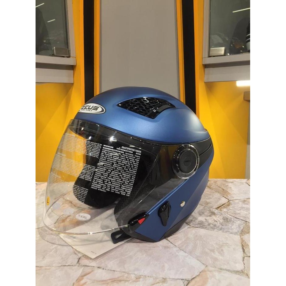 ZEUS-610 MATT BLUE HELM HALF FACE HELM ZEUS MATT BLUE HELM