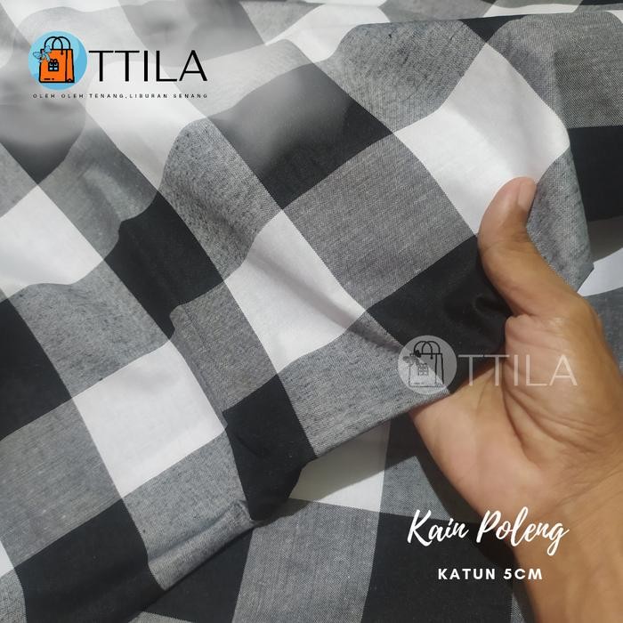 ORIGINAL Kain Poleng Bali Kain Katun Kotak-kotak Hitam Putih ABali -Ottila READY STOCK