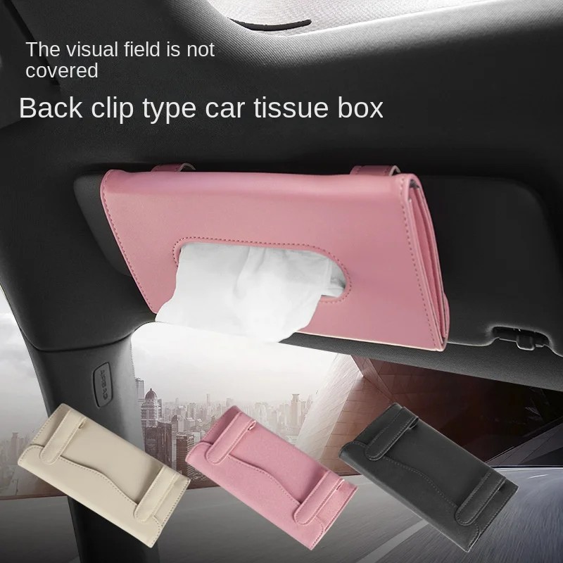 Car Tissue Box Car Sun Visor Tissue Box Holder Auto Interior Storage Mask Storage Box Decoration For