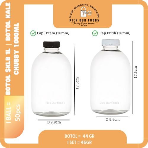 (Expert) Botol Kale Gendut 1L 44gr Botol SKLB 1L Botol Chubby 1L Botol Kale Chubby 1L