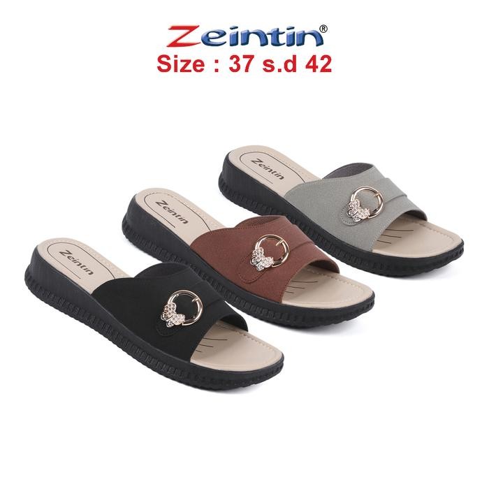 Donatello - Sandal Wanita Kekinian Wedges Zeintin Modis Elegan Trendy Casual Heels 2-3Cm Sendal Slip