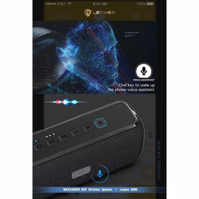 SPEAKER BLUETOOTH LENYES S809 WATEROF IPX5 SUPER BASS WIRELESS