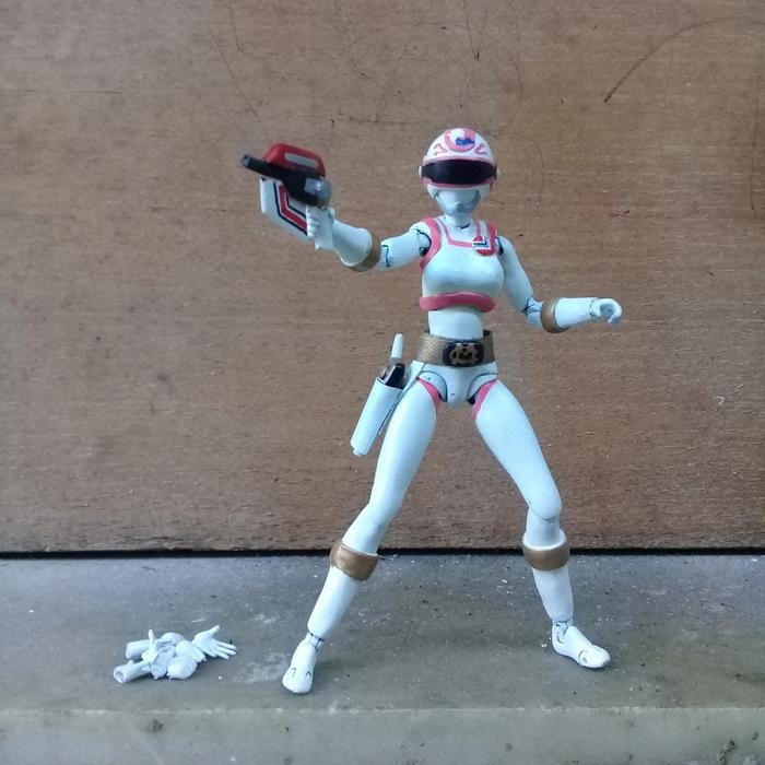 h4d2- Action Figure Shf Custom Power Rangers Changeman White Super Sentai