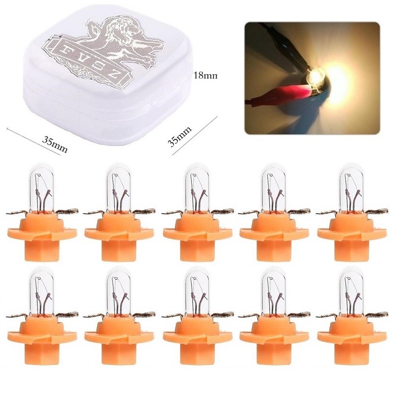 10Pcs T5 BX8.4D 1.12W Car Lnterior Instrument Bulb Auto Audio Gear