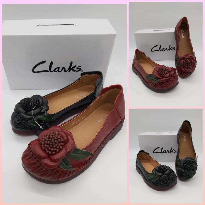Sepatu Clarks Wanita / Clarks 6863 / Sepatu Flat Kulit / Flat Shoes
