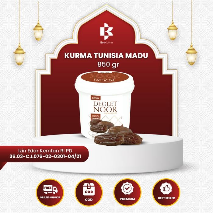Kurma Tunisia Madu Ember 850 Gram Cemilan Makanan Kering kurma dates