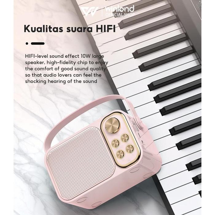 [Nurjannah Aliyah] Winland speaker bluetooth karaoke speaker set ktv Wireless Lucu Portabel Luar
