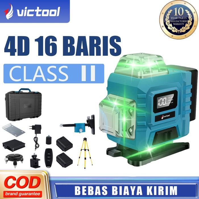 Terlaris victool 16 baris laser 4D display laser level dengan kendali jarak jauh 4D laser level