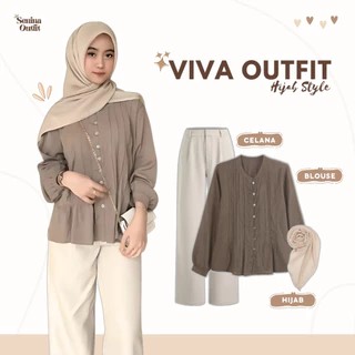 OOTD Wanita Kekinian Blouse Celana Hijab || OOTD Wanita Modis Blouse Celana Hijab