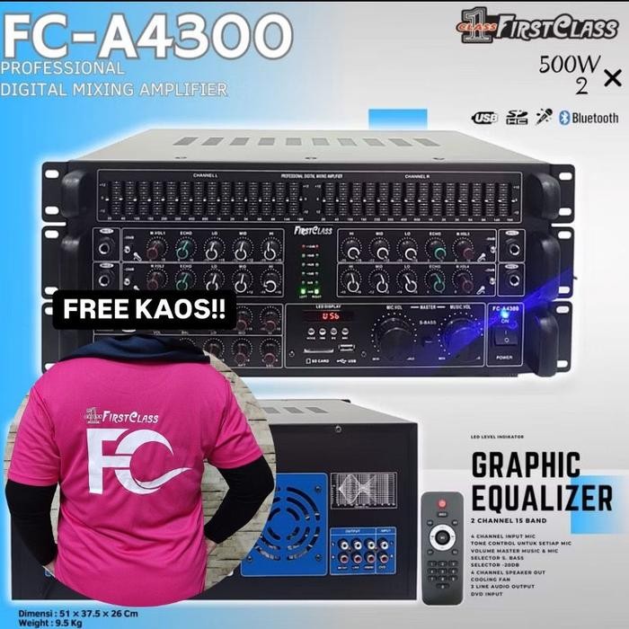 Terhemat Amplifier First Class 4300 Fc 4300 Fca4300 + Remot Ampli Amply Terlariss 