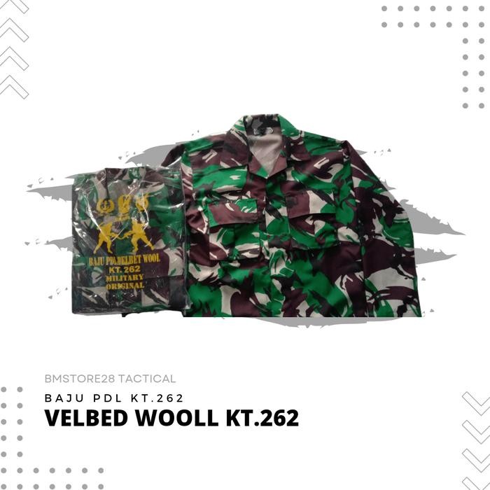 ASLI Baju pdl loreng tni bahan velbed wool seri KT.262 READY STOCK