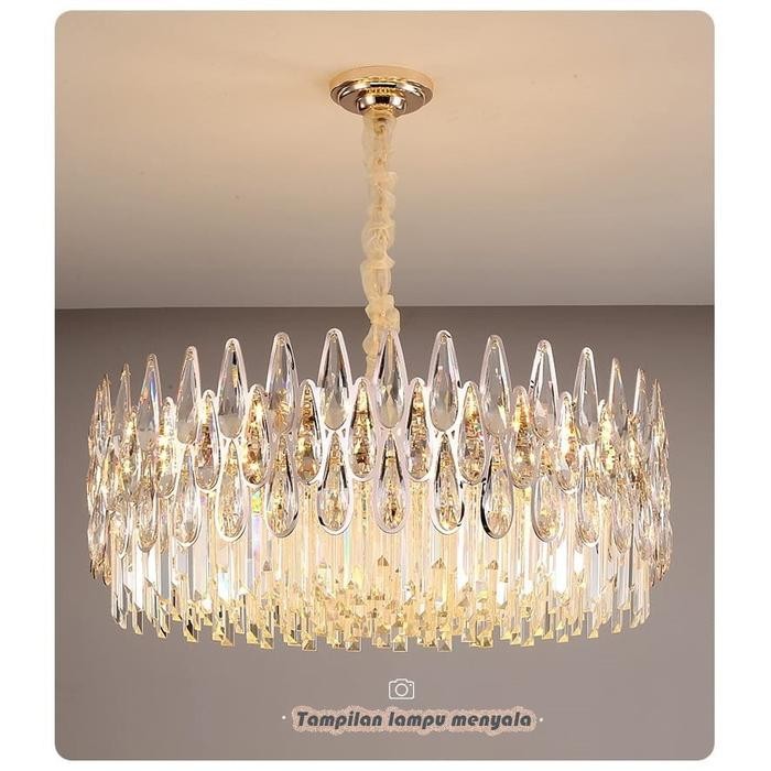 Grosir Lampu Hias Gantung Kristal Mewah Dan Elegan / Lampu Gantung Ruang Tamu / Lampu Chandelier