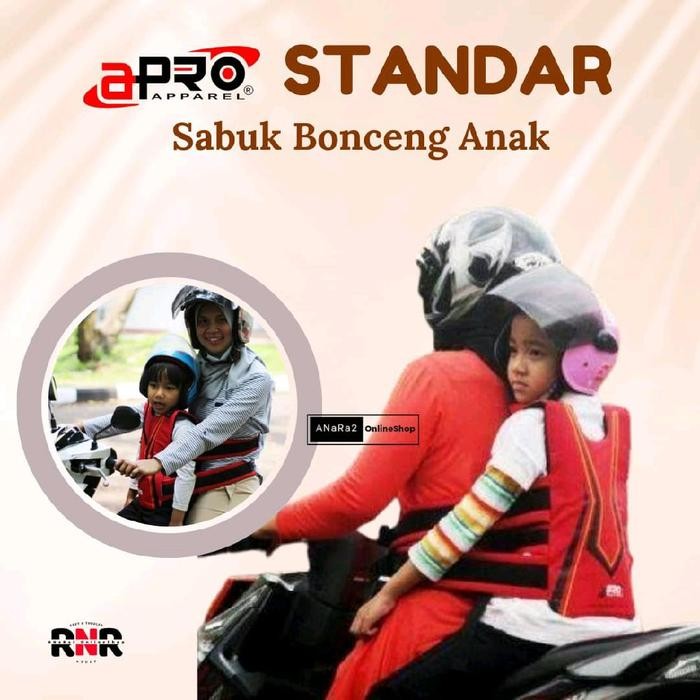 Sabuk Bonceng Anak Apro Multi Plus Bantalan Leher Pengaman Boncengan Gendongan Motor Depan Belakang