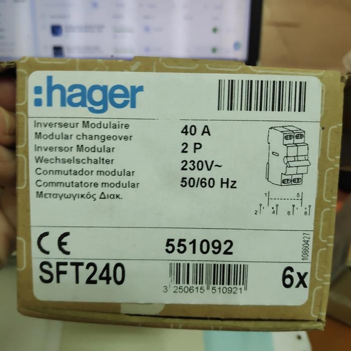 Bagus Cos Sft240 Change Over Switch Mcb Hager Terlariss 