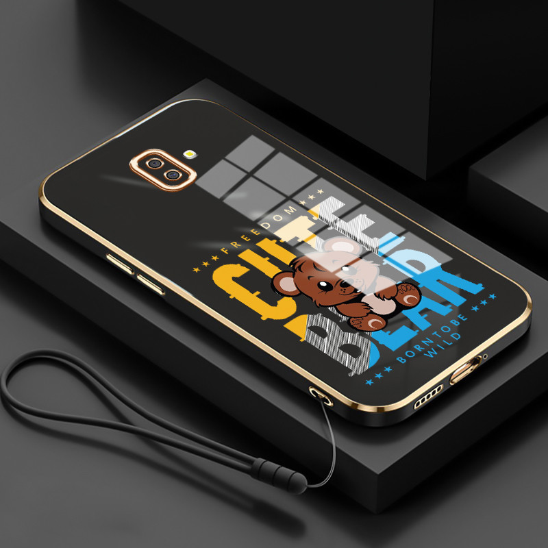 Casing Untuk Samsung Galaxy J6 Plus 2018 J6 Prime 2018 J4 4G J2 4G Case Casing HP Softcase Tali gant