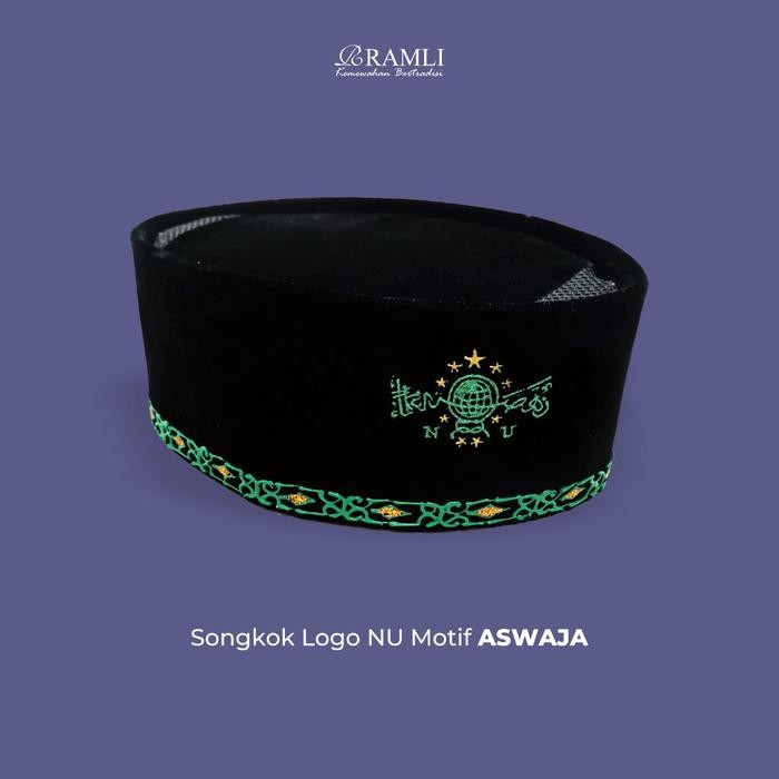 ASLI Kopiah NU Songkok Peci Soga Lukis Motif NU Aswaja READY STOCK