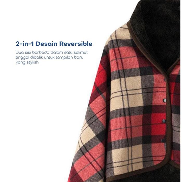 Unitwo Id [Jaket Selimut/Blanket Kerja] Jaket Outer Selimut Flace Reversible Blanket Multifungsi