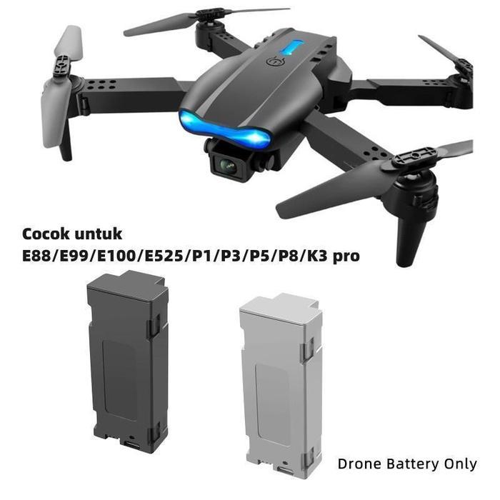 READY STOCKBATERAI DRONE E99/E88/E100/P1/P3/P5/P8/K3 PRO/E525 1800MAH 3,7V MINI UAV DRONE BATERAI RC