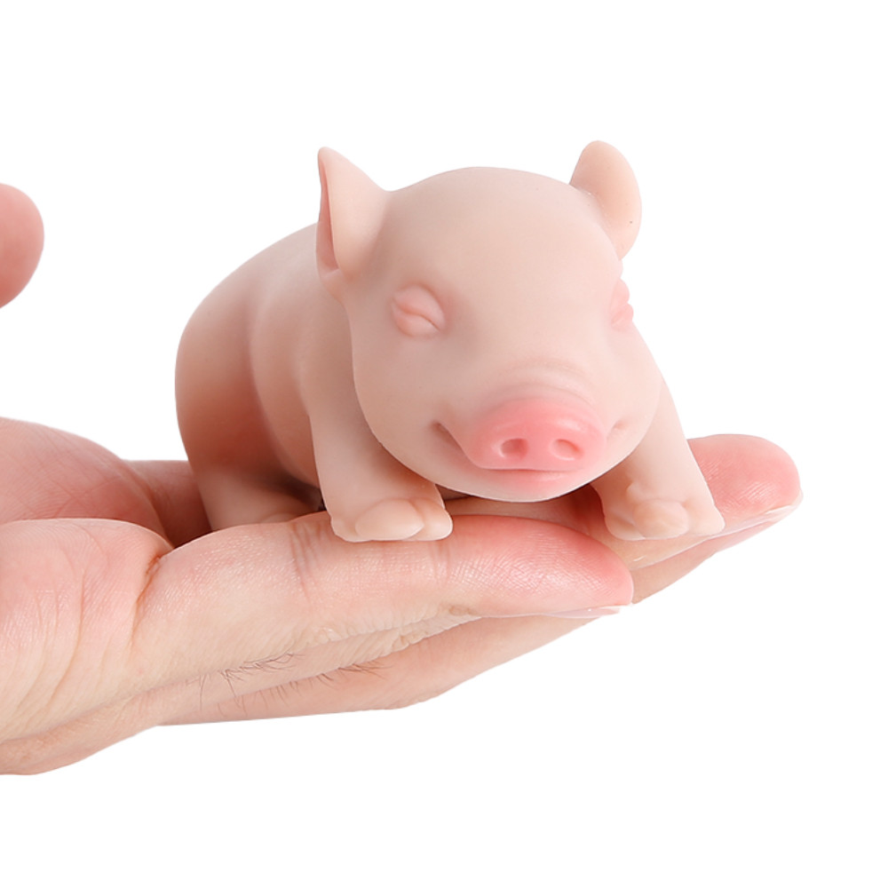 IVITA 14CM 100% Silicone Reborn Sleeping Pig Doll Soft Silicone Realistic Art Mini Piglet Toys for