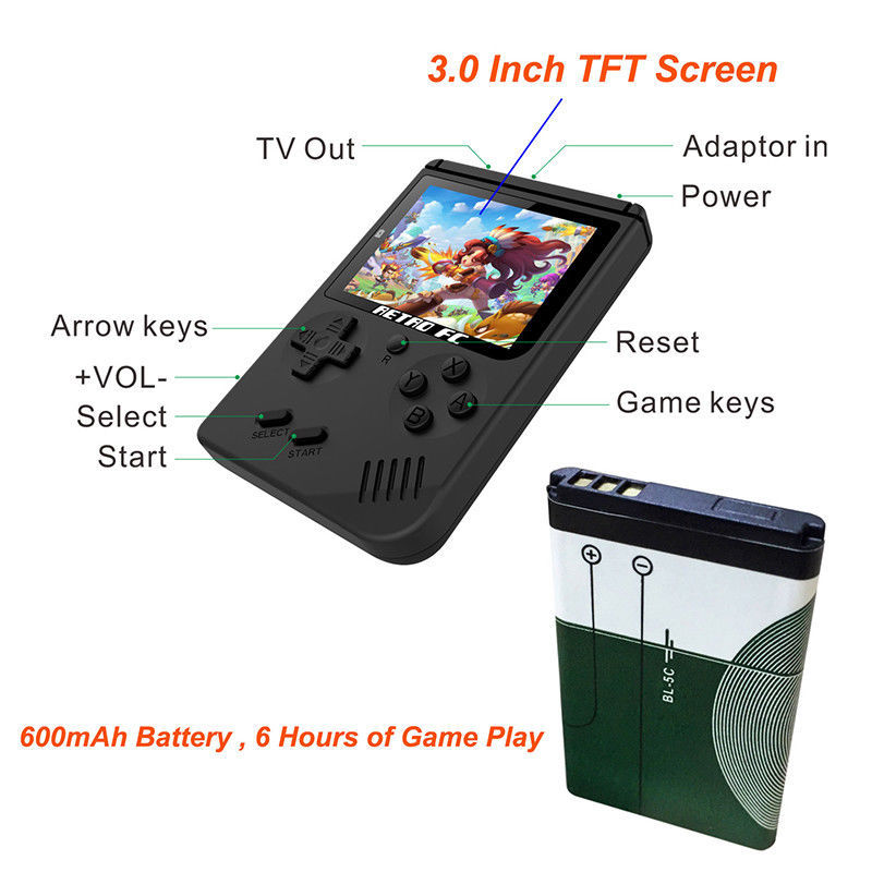 Coolbaby RS-6A Retro Portable Mini Handheld Video Game Console Gameboy 8-Bit LCD Kids Color TV Game