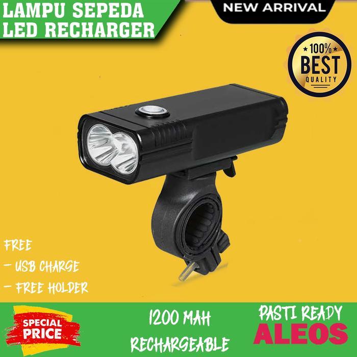 Lampu Depan Sepeda Led Rechargeable 20000 Lumens Terbaru 
