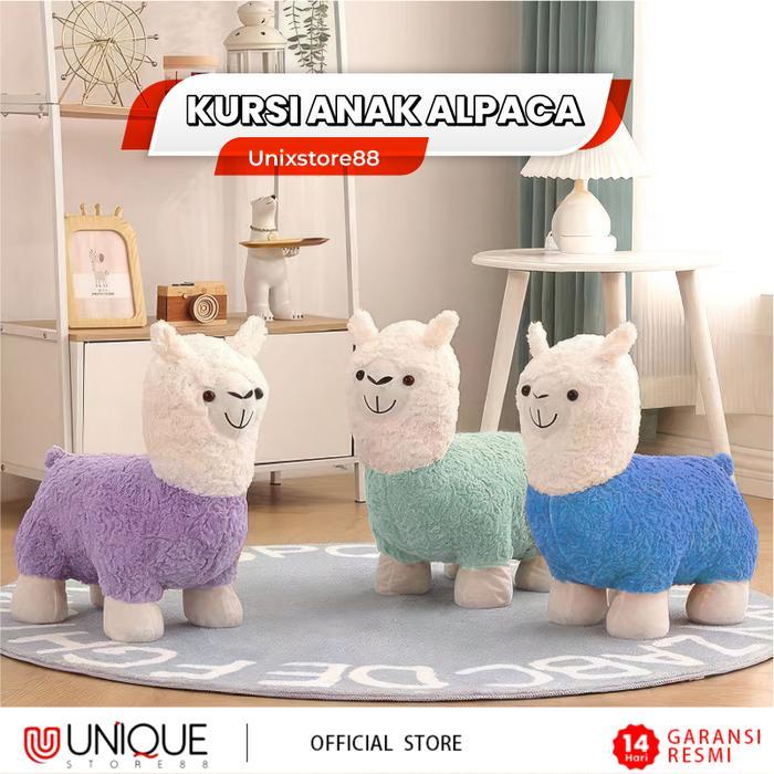 NEW KURSI ANAK ALPACA MINI MAINAN ANAK BONEKA ALPACA KARAKTER HEN BAHAN RANGKA KAYU BUSA TEBAL