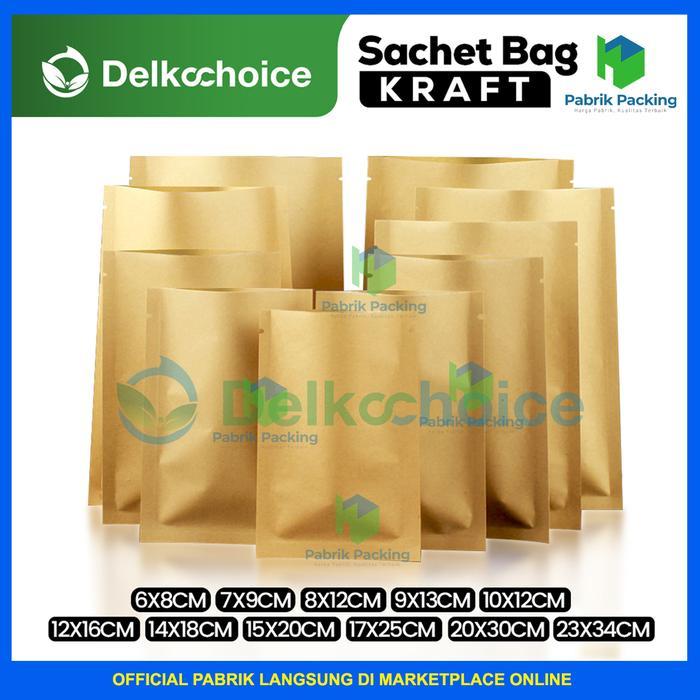 Kemasan Saset Kraft Paper Sachet Bag Kraft Non Ziplock