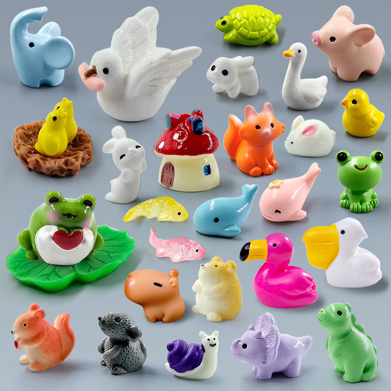 Pigeon Rabbit Cat Duck Frog Snail Bird DIY Figurines Landscape Dollhouse Miniature Fairy Garden