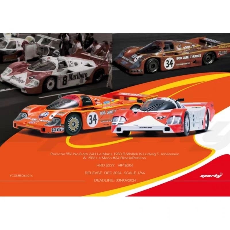 Tiny Sparky 1:64 Collection 956 911 962 gt1 Miniature Le Mans Car Model, Boy Festival Gift toy,